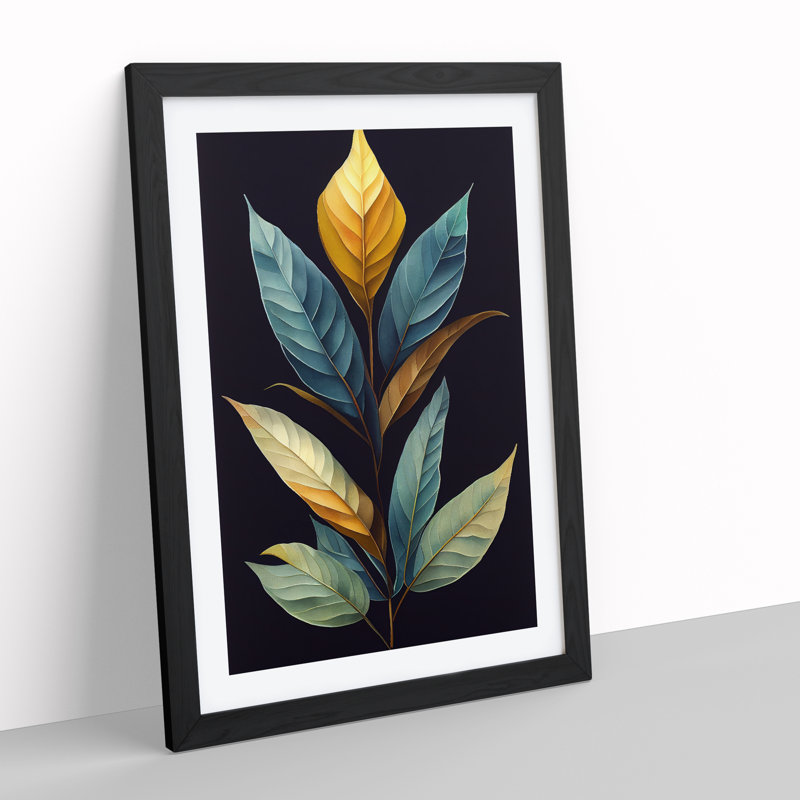 Unbelievable Leaves - Wall Art, Black Framed Paper, 66cm H x 48cm W, White