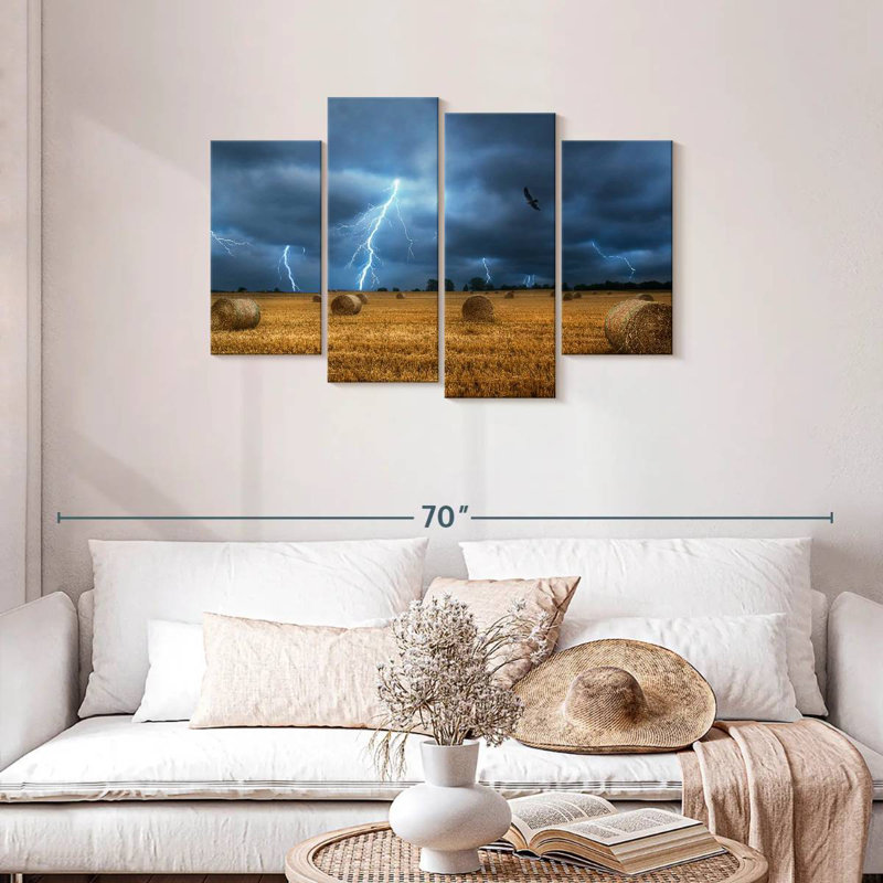 Alvord Lightning Over Field, 27" H x 43" W