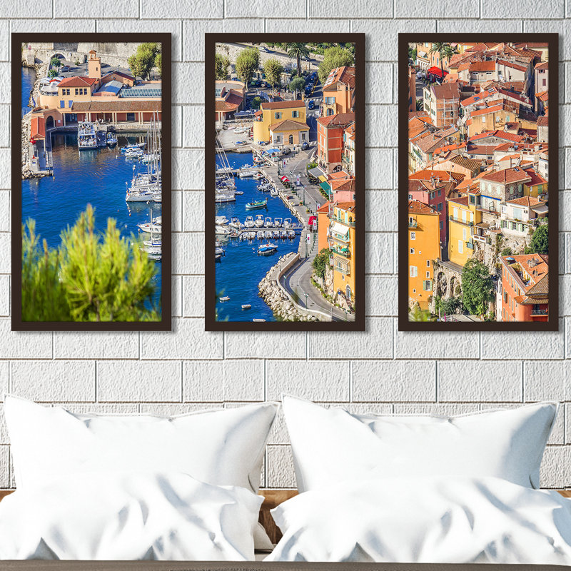 French Riviera - ensemble de 3 reproductions de photos sur acrylique, H 25,5 po x l 40,5 po x P 1 po