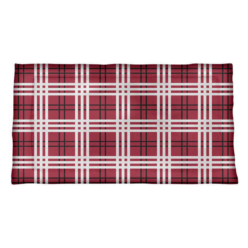 Pillow Sham, King, Red/Black/White