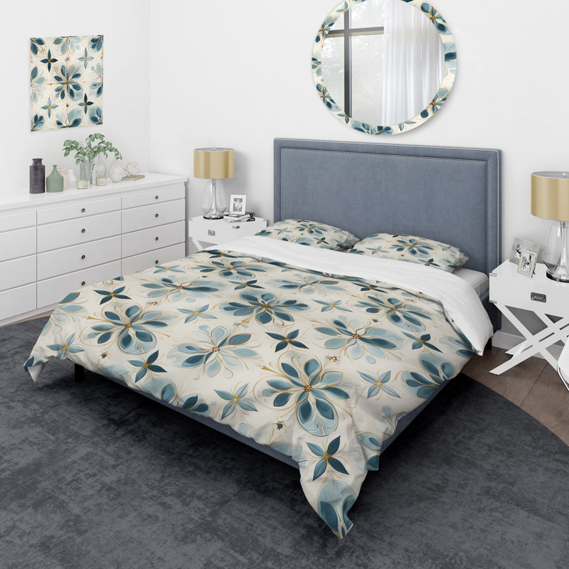Maltese Mosaic - Damask Duvet Cover Set, Queen Duvet Cover + 2 Standard Shams