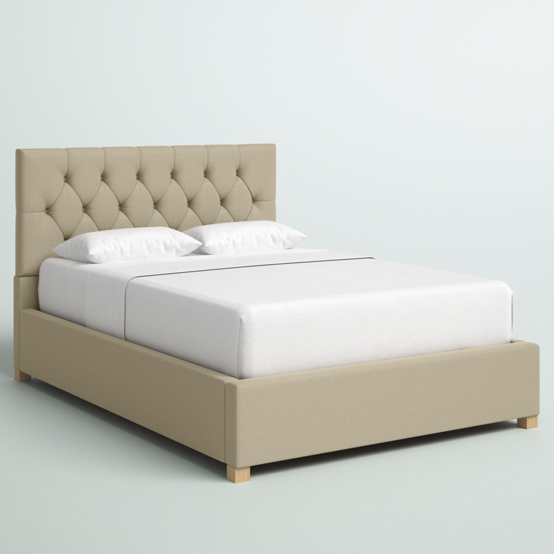 Swanley Upholstered Ottoman Storage Bed, Double (4'6), Natural