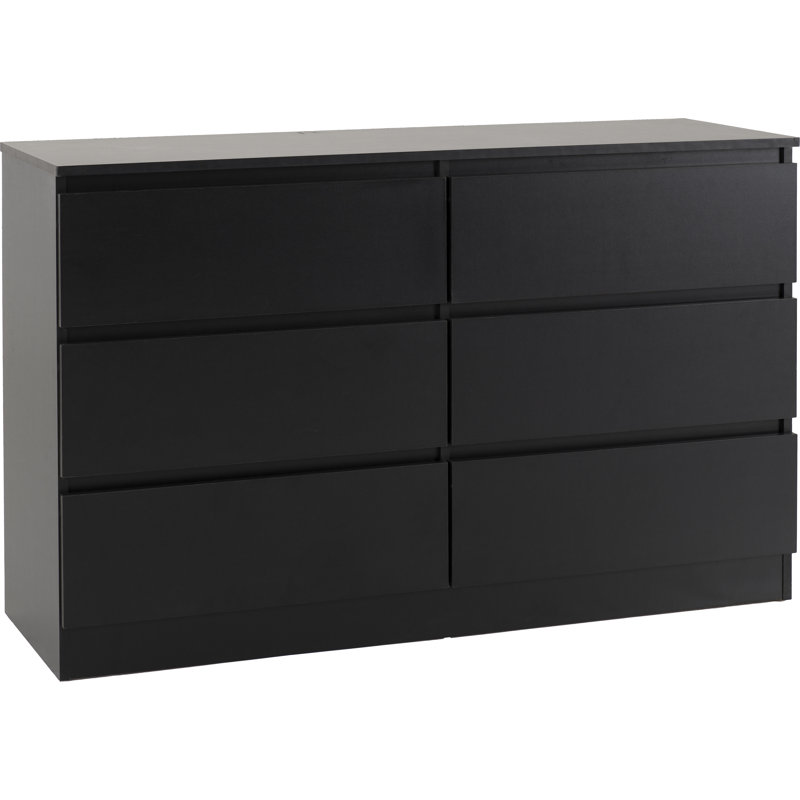 Braunstein 6 Drawer Chest Of Drawers, Black