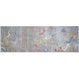 Birds Collection, Contemporary, Transitional One-of-a-Kind Runner 2'6" X 7'10" Hand Knotted Area Rug