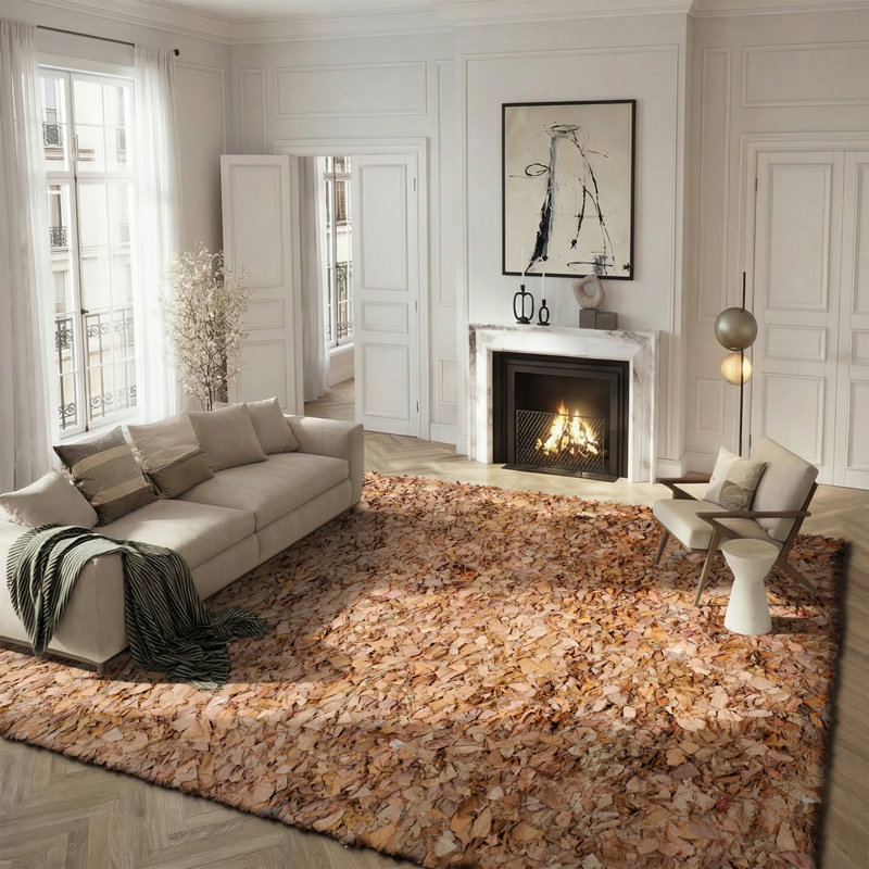 Tapis brun fait à la main Godsey, Rectangle 8 pi x 10 pi