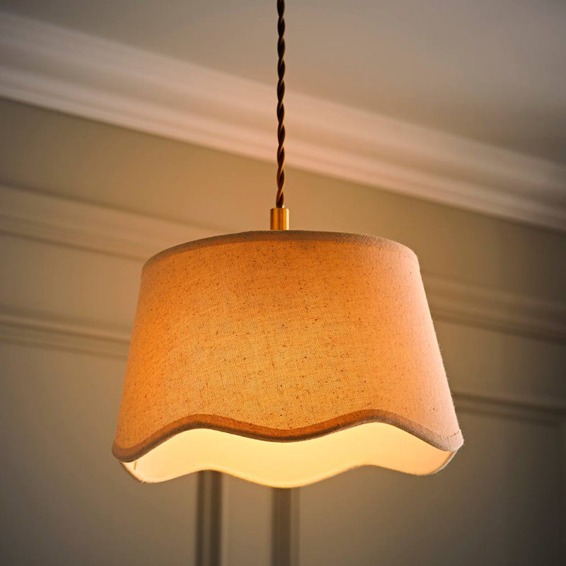 Alazar Linen Blend Empire Lamp Shade ( Slip-On ), Cream, 15cm H x 25cm W x 25cm D