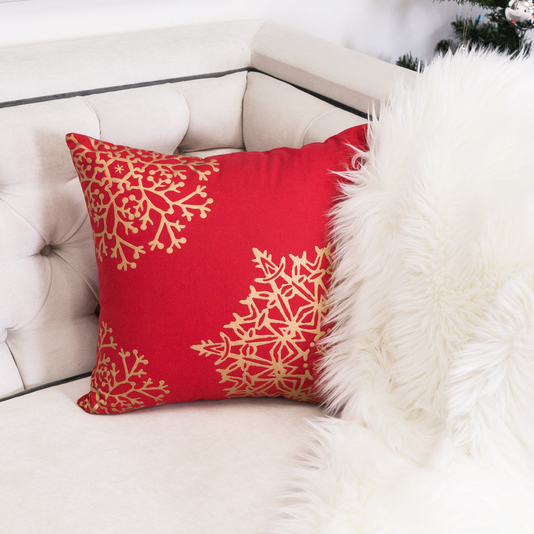  Merry Christmas Series Reindeer Snowflake Embroidery Linen Throw Pillow Homey Cozy