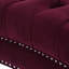 Causeuse Chesterfield La Rosa, velours bourgogne