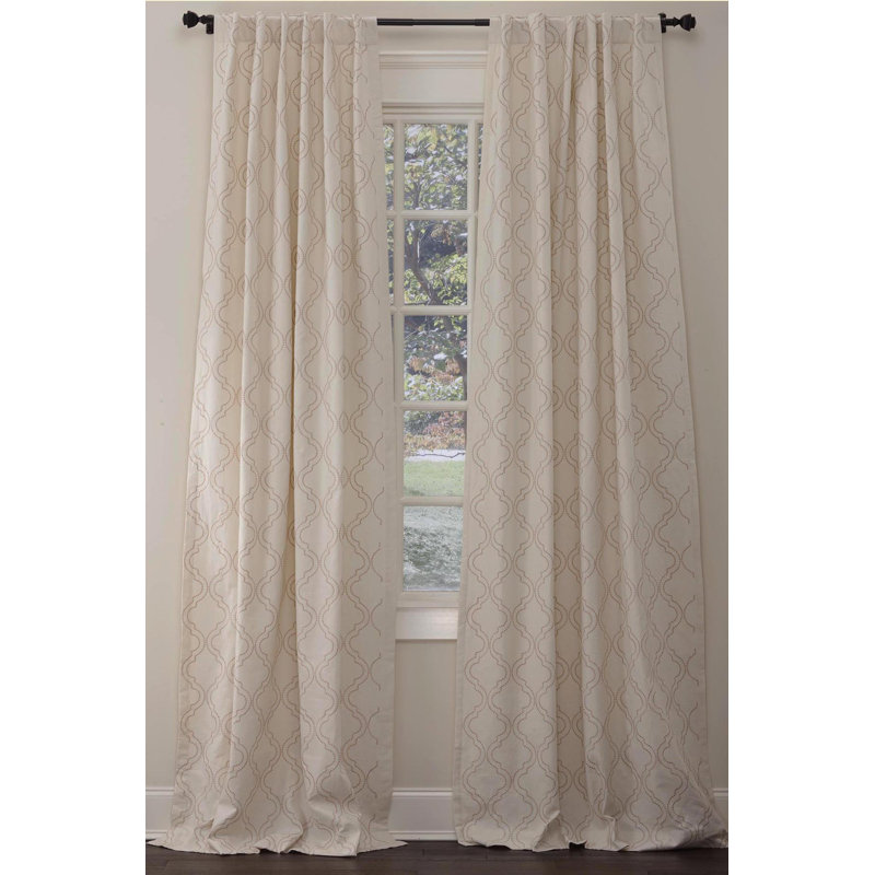 Arabesque Room Darkening Curtain, Fog, 50" W x 108" L