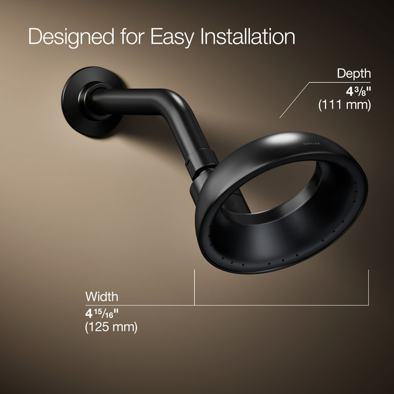 Statement Ves Single-Function Showerhead 1.5 Gpm, Matte Black