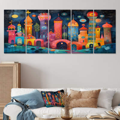 Colorul Vibrant Russia Moscow At Night III - Moscow Wall Decor Set