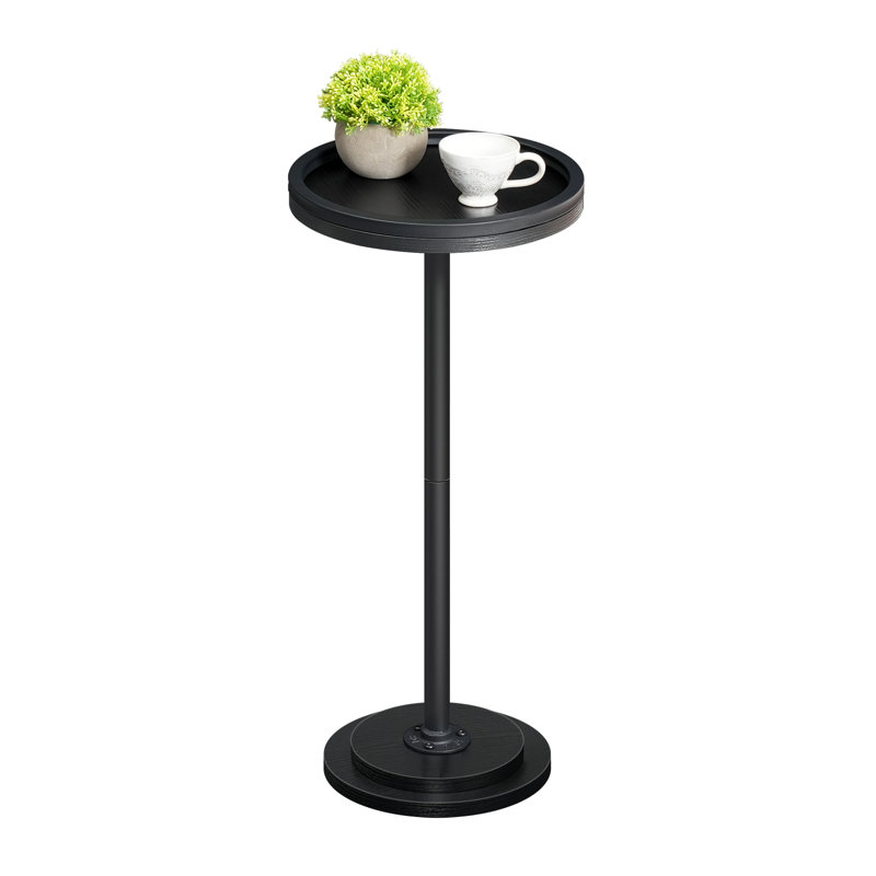 Adalynn 25.6'' H Small Round End Table, Black