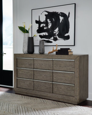 Gray Weathered 72" Modern Dresser with Soft Close Drawers