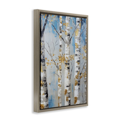 «Birch Trees Foliage», toile flottante encadrée par Roozbeh Bahramali