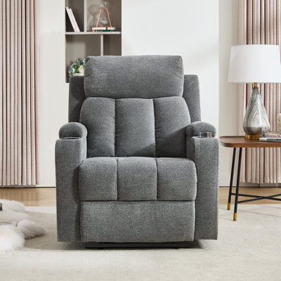 3-Position Adjustable Manual Recliner with Cup Holders