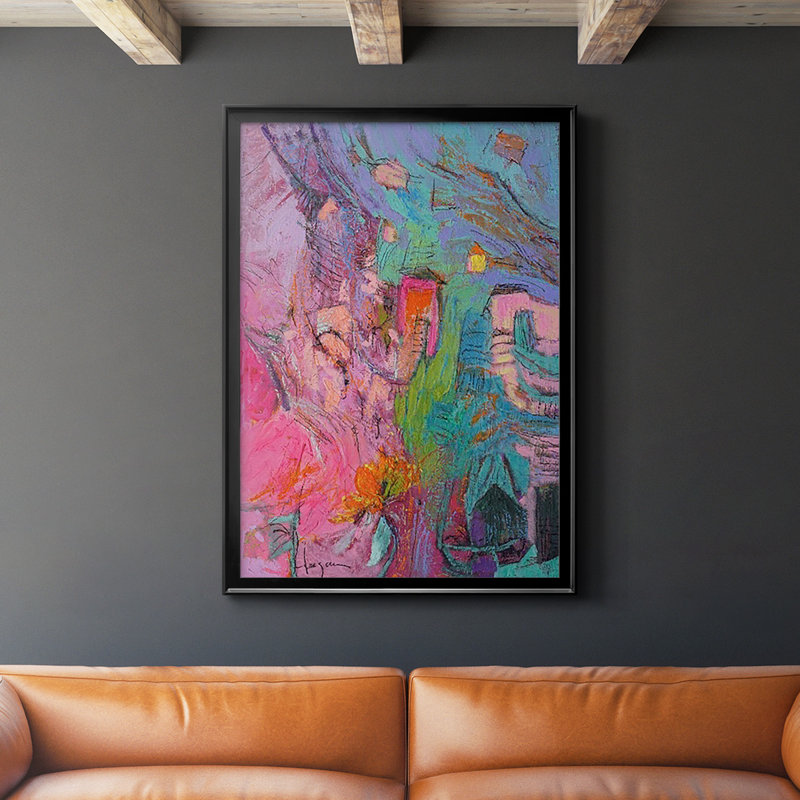 " My Pink House ", Black, 30.5" H x 22.5" W x 1" D