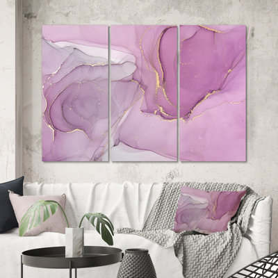 Mauve liquide Art Waves I - impression sur toile murale moderne