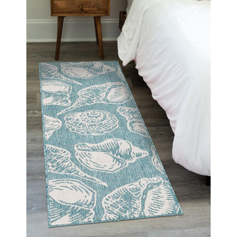 Contemporary Aviesel Area Rug Aqua Color, Runner 2' x 6'1"