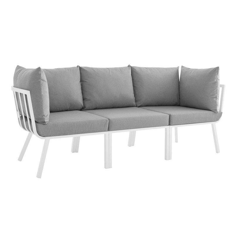 Ensemble de conversation modulaire 3 pièces Riverside, Gris anthracite, Blanc