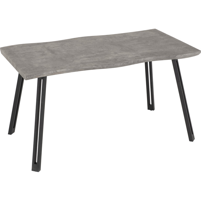 Alexsandra Wave Edge Dining Table, Concrete Grey