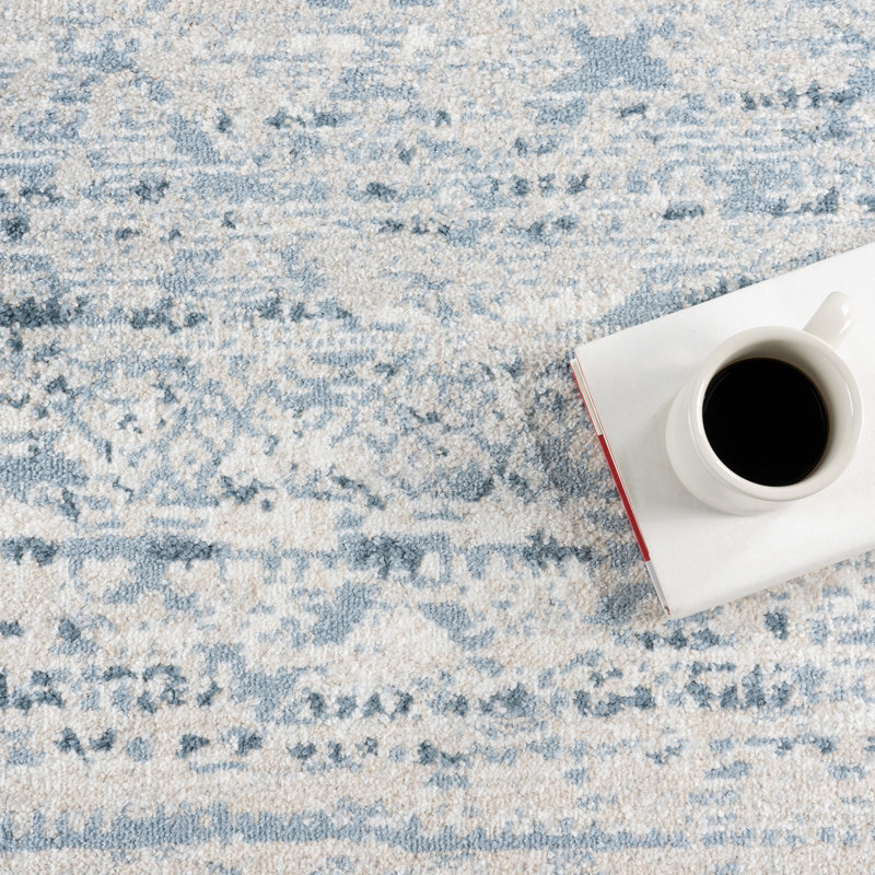  Hattie Transitional Moroccan Area Rug, Runner 2' x 6', Blue