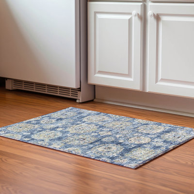 Premium Machine Washable Cerrito Blue Rug