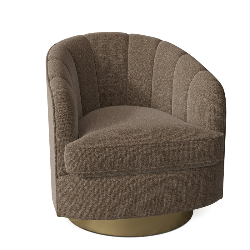 Fauteuil demi-tonneau pivotant de 28,75 po Conseilsy, Noisette 9508