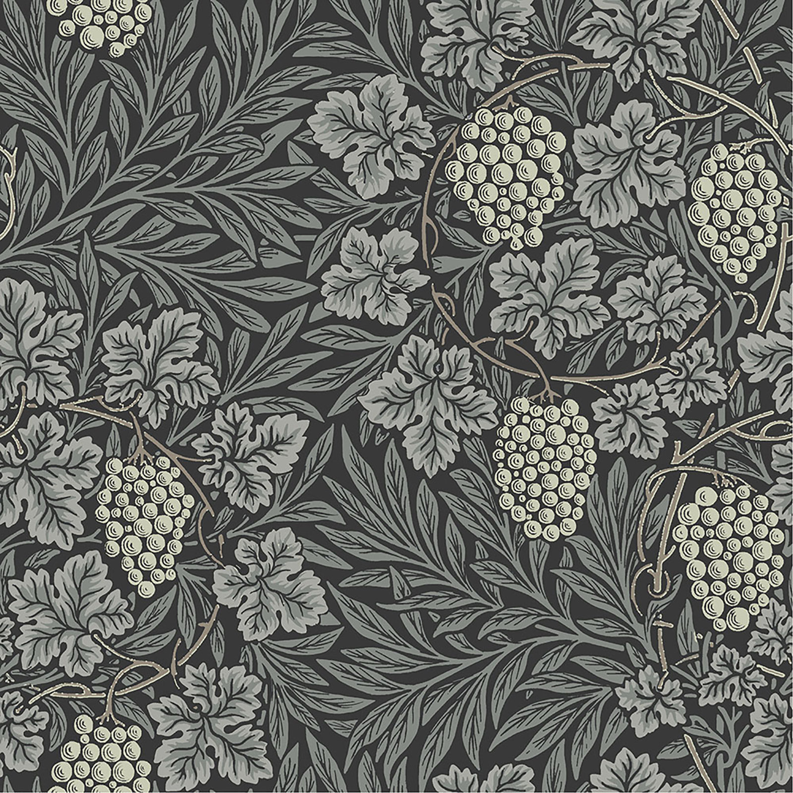 Vine Floral Wallpaper, Denim
