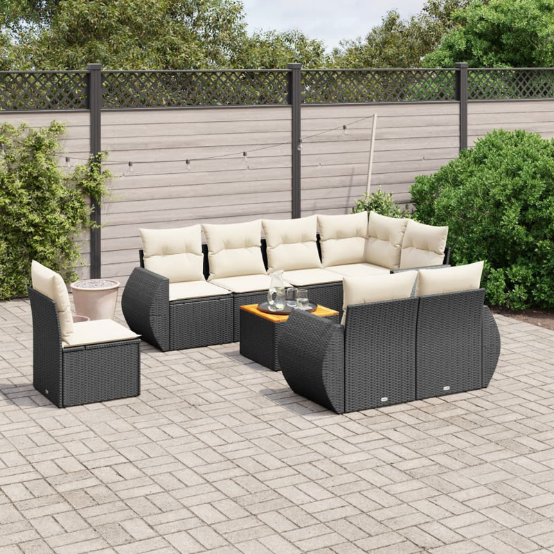 Vidaxl Garden Sofa Set Black