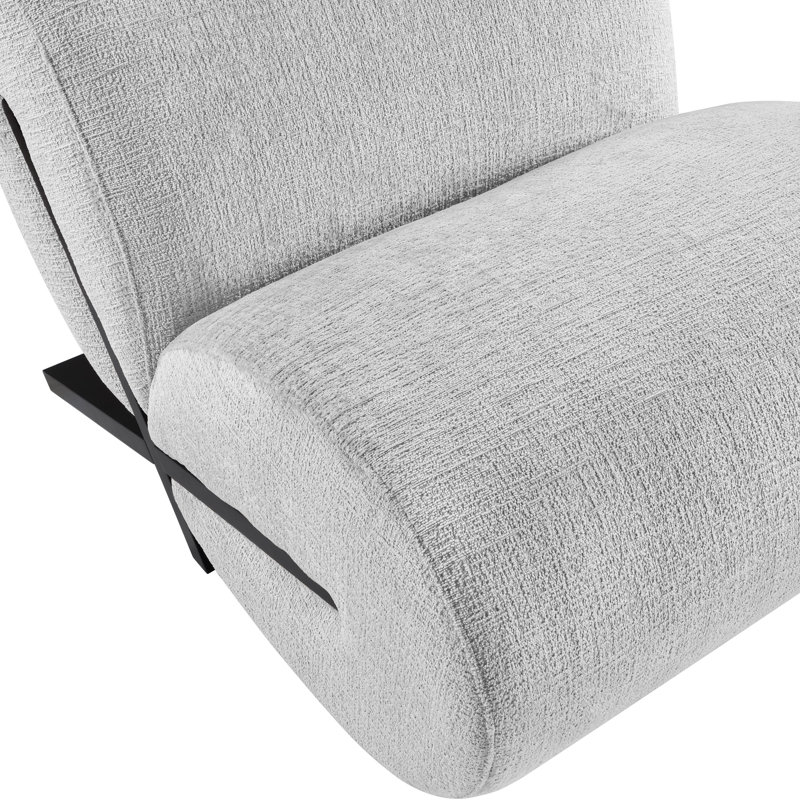 Fauteuil d'appoint Akira, Tissu de polyester gris, Noir, noir, noir, noir