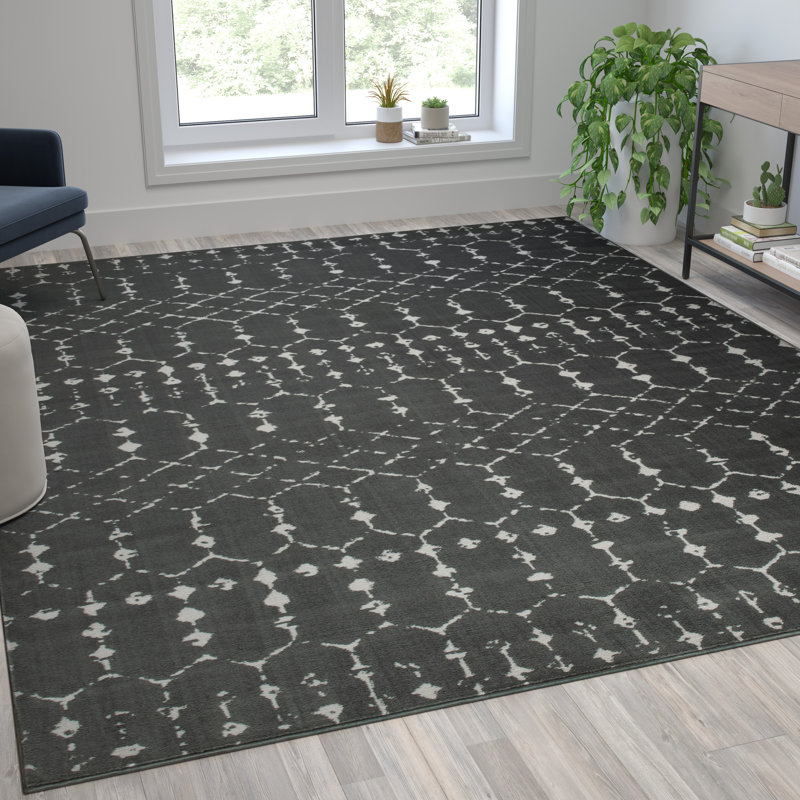 Tapis de style géométrique moderne Jarnell, Rectangle 8 pi x 10 pi