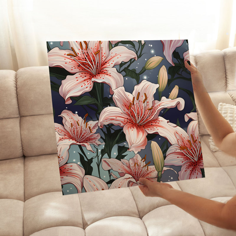 Floral, fleurs de lys III, impression tropicale sans cadre, H 16 po x l 16 po