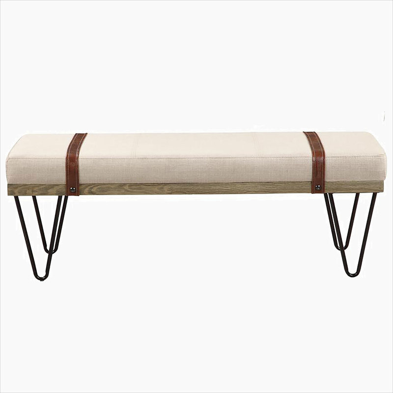Banc d'appoint rembourré beige Karis