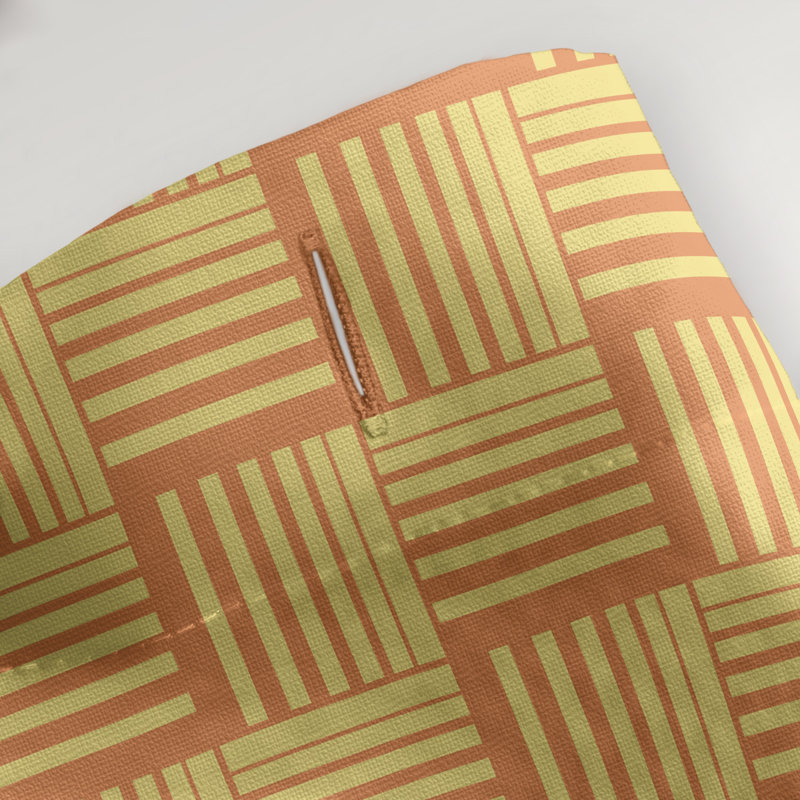 Rideau de douche simple basketweave rayures classic, Orange / Jaune