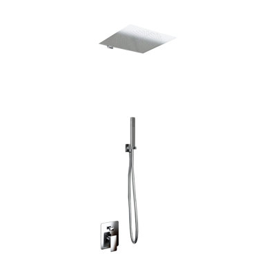 LANERI DENVER 2-Way Shower Kit with Concealed Mixer, 30 x 30 cm Square Head, Wall Arm