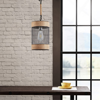 Natural Metal Mesh Pendant Rope And Cylinder