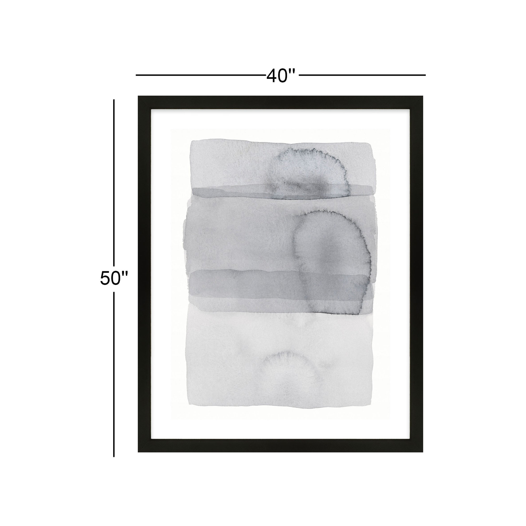 Gray On Gray 8 by Jacques Pilon, Black Framed, 50" H x 40" W