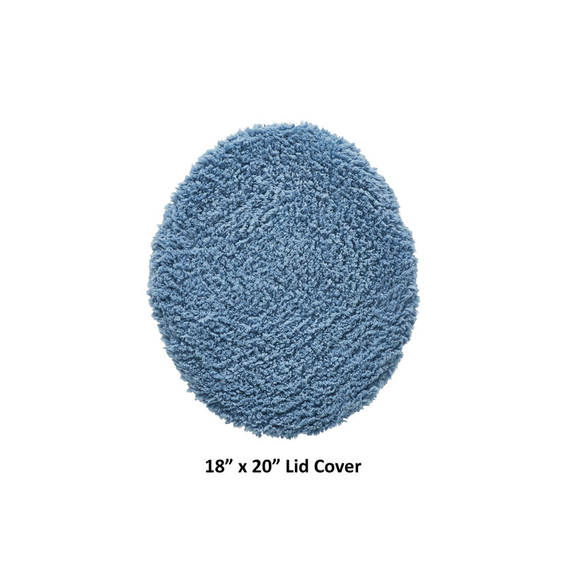 Couvercles de couvercles de toilette allongés 100% coton luxueux et luxueux Lux Collection, 18 po x 20 po, bleu foncé