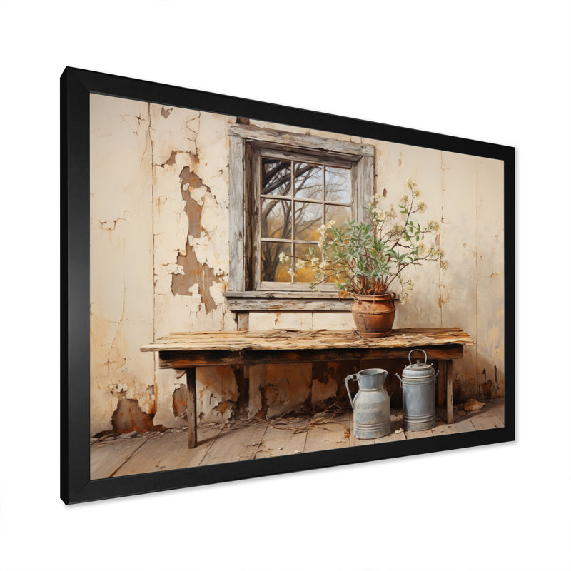 Bodo Minimalisme ferme poteries II - impression, H 34 po x l 44 po x P 1,5 po, Cadre simple noir