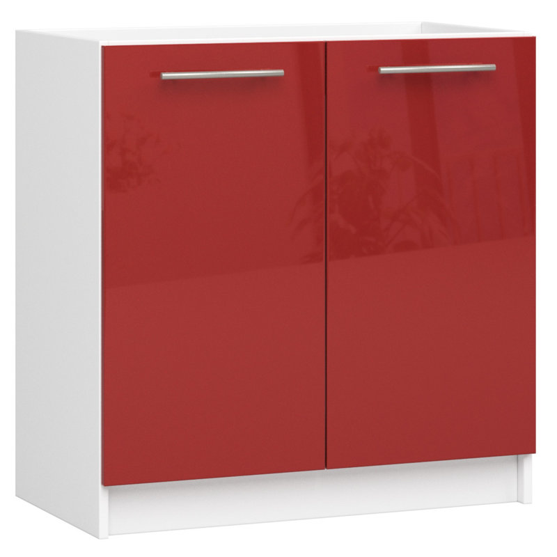 Under cabinet for kitchen sink OLIWIA white, red gloss