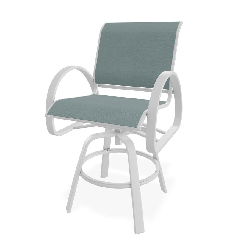 Chaise de café pivotante en aluminium Aruba II, Blanc, Blanc, 29