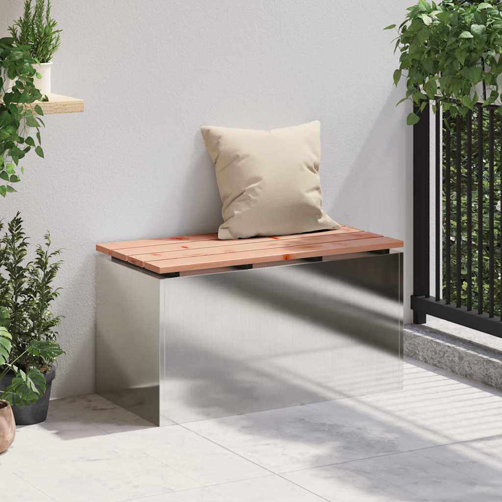 Garden Bench Silver 100 X 40 X 43 Cm Stainless Steel