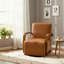 Fauteuil d'appoint rembourré en similicuir et pivotant-120095819