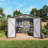 Outdoor Storage Shed 8 Ft In Gray, Made Of Metal With Lockable Double - Doors, Vent Windows, Ideal For Storing Generators, Bicycles, And Proof Gray Garden Tool Ft, Latch On Grills,-118959980
