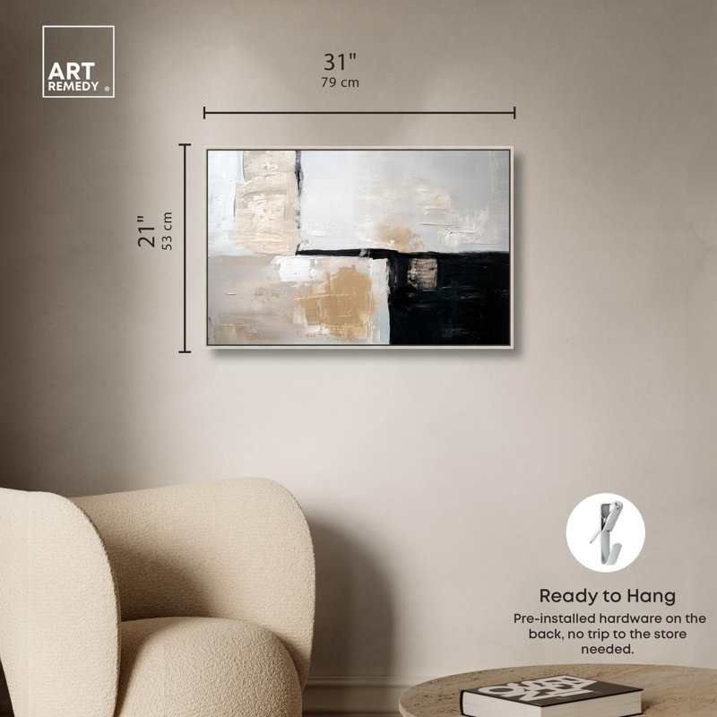 «Dust and Ash I» par Art Remedy, H 21 po x l 31 po, Encadrement argenté