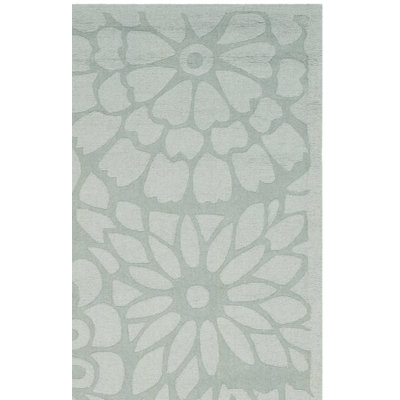 Tapis gris en laine touffeté à la main Full Bloom