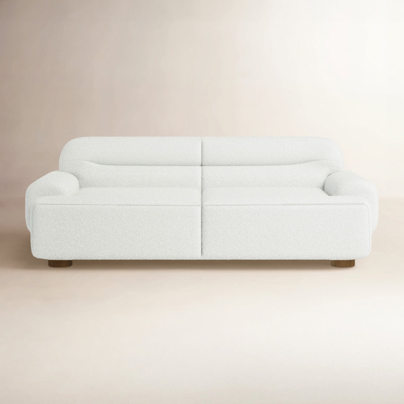 Ayda Upholstered 89'' Sofa, White Boucle 100% Polyester