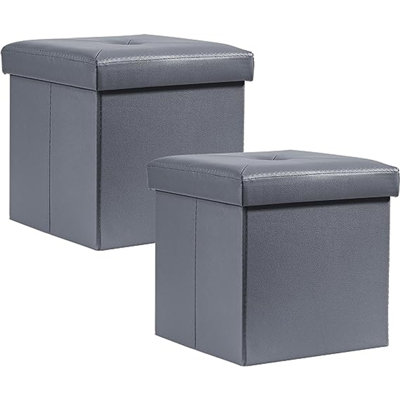 Faux Leather Ottoman