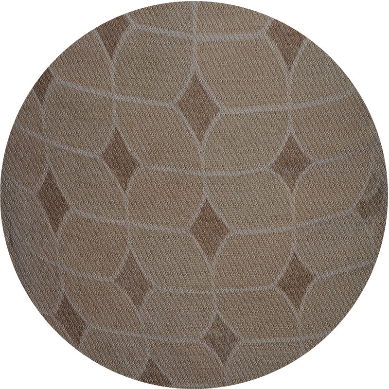 Tapis brun à motif géométrique Santa Clara, Rond 8 pi