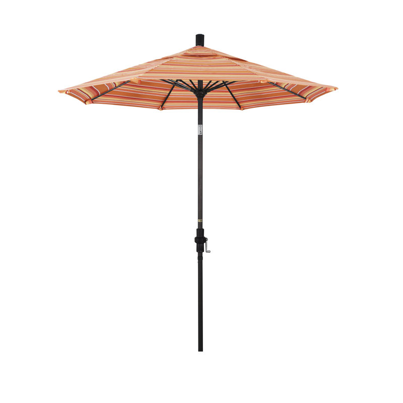 Parasol de marché 7,5 pi Brent, Sunbrella® mangue rayé Dolce, Noir, noir, noir, noir